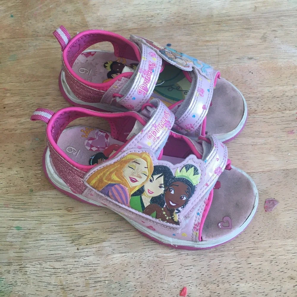 Disney Princess & Wonder Nation Girls Shoes Size 9 Pink Black Good Bundle Bows